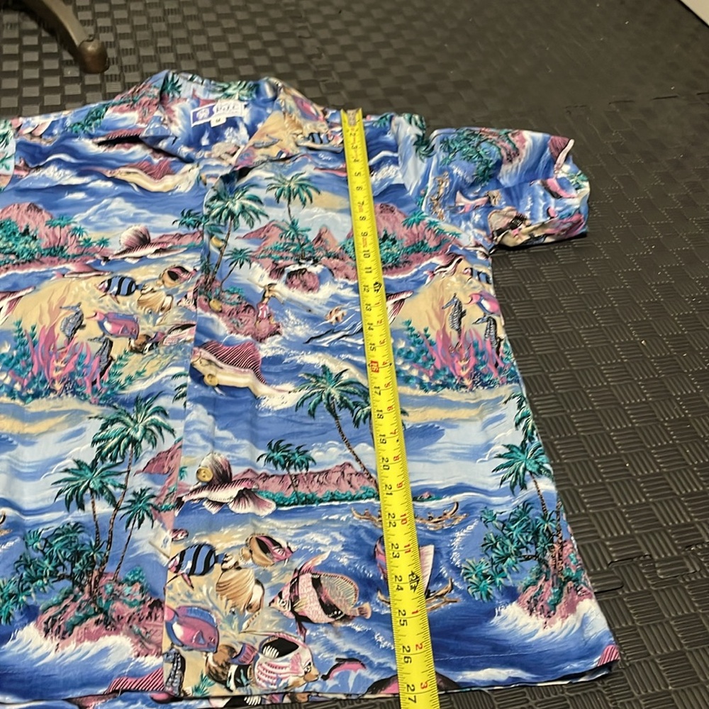 RJC sea life , palm trees, boats & fish blue medium Hawaiian - Picture 7 of 7